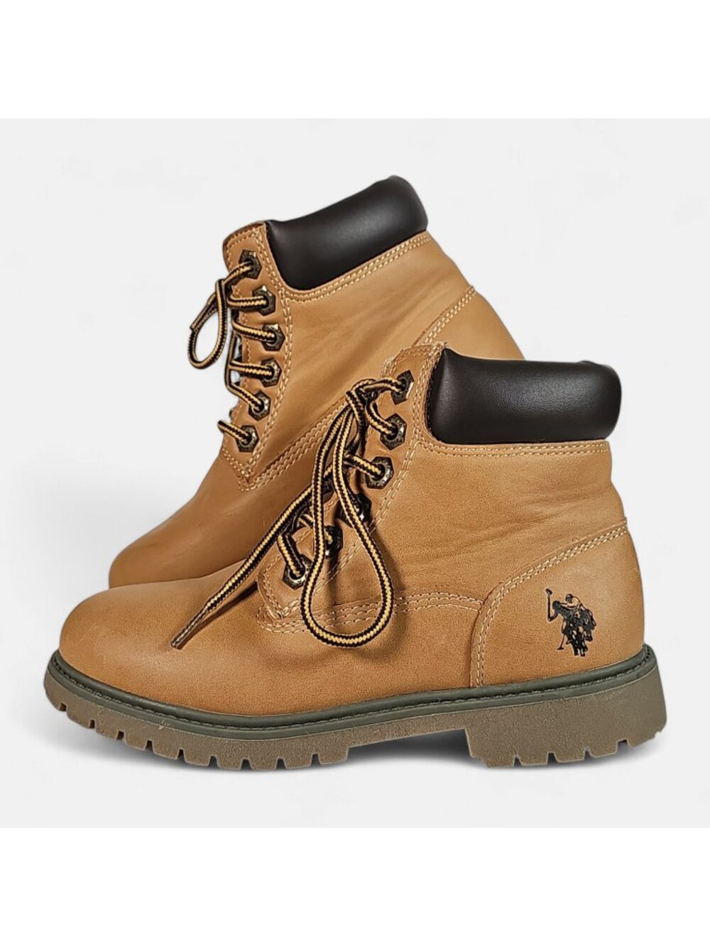 U.S. Polo Assn. Owen High Boots Kid's Size 13M Tan Lace Up Ankle Casual